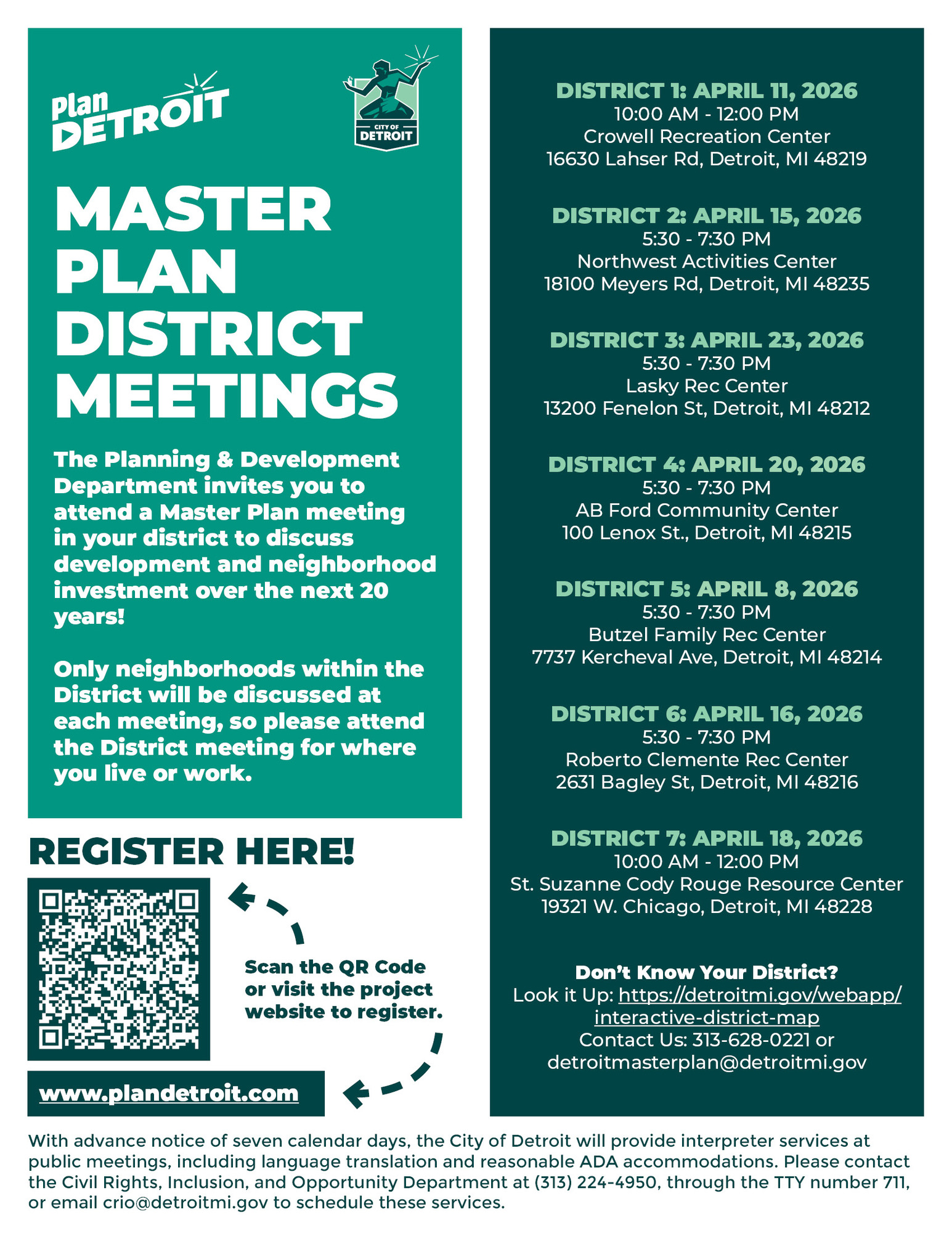 Master Plan District Meetings